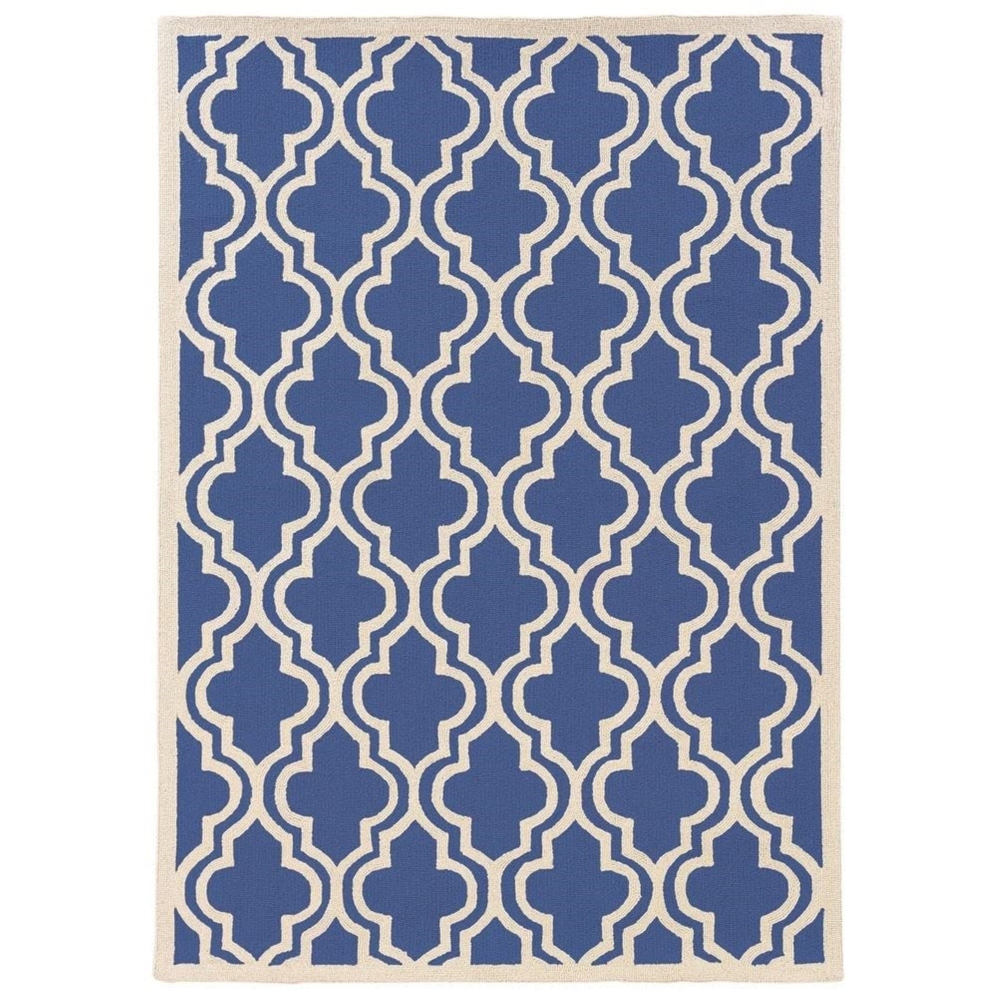 Linon Silhouette Navy/White Area Rug (5 x 7)