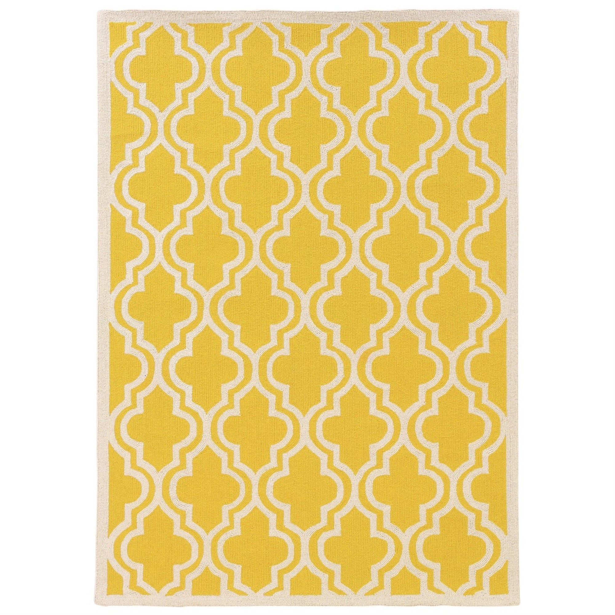 Linon Silhouette SilhouetteQuatrefoil Yellow5X7, 5 x 7, Yellow