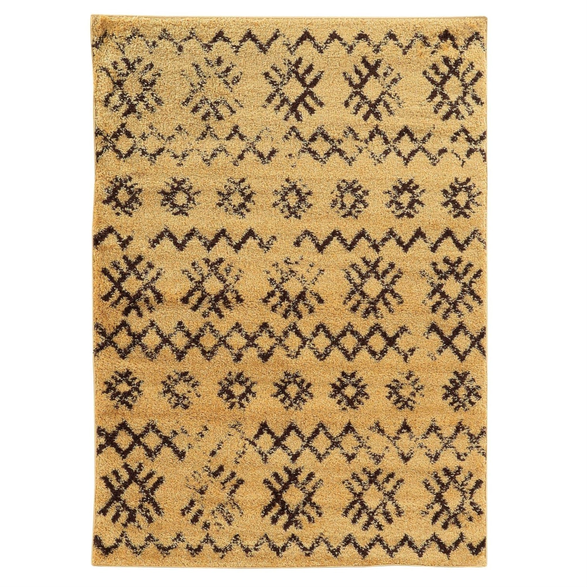 Linon Moroccan Mekenes Power Loomed Polypropylene 8x10 Rug in Brown