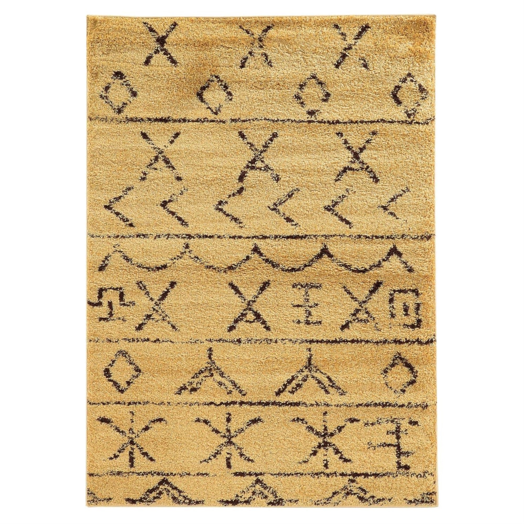 Linon Moroccan Atlas Shag Rug Camel/Brown 5 x 7 5 x 8 Brown