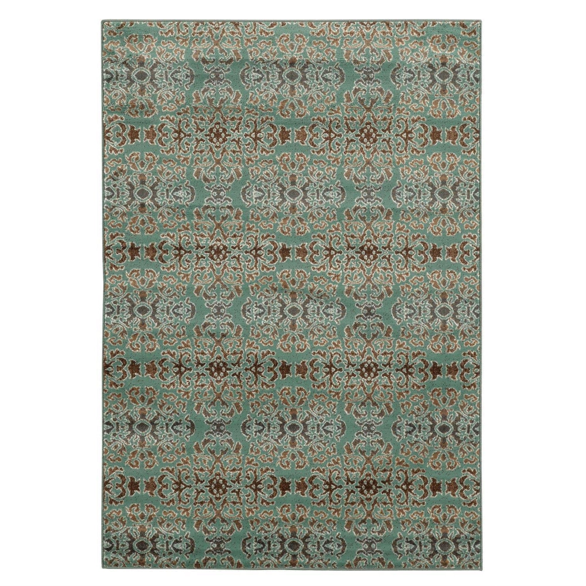 Linon Elegance 8 x 10 Rectangle Area Rugs with Turquoise Finish RUG-EE1881
