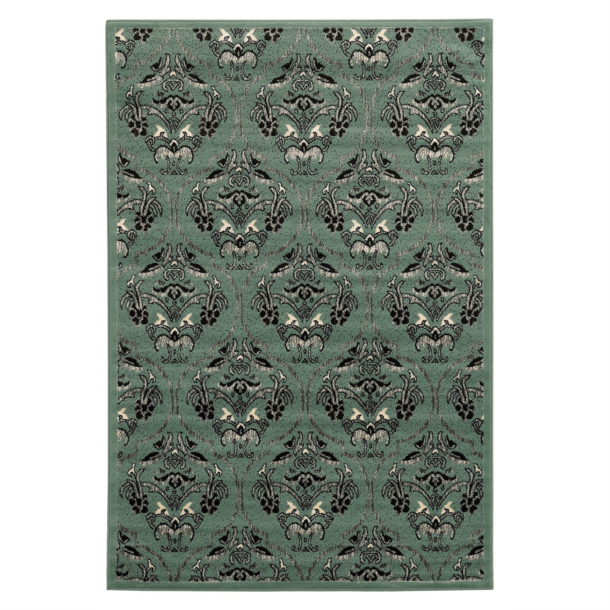 Linon Transitional 87X60 Rectangle Area Rugs In Turquoise Finish RUG-EE2257
