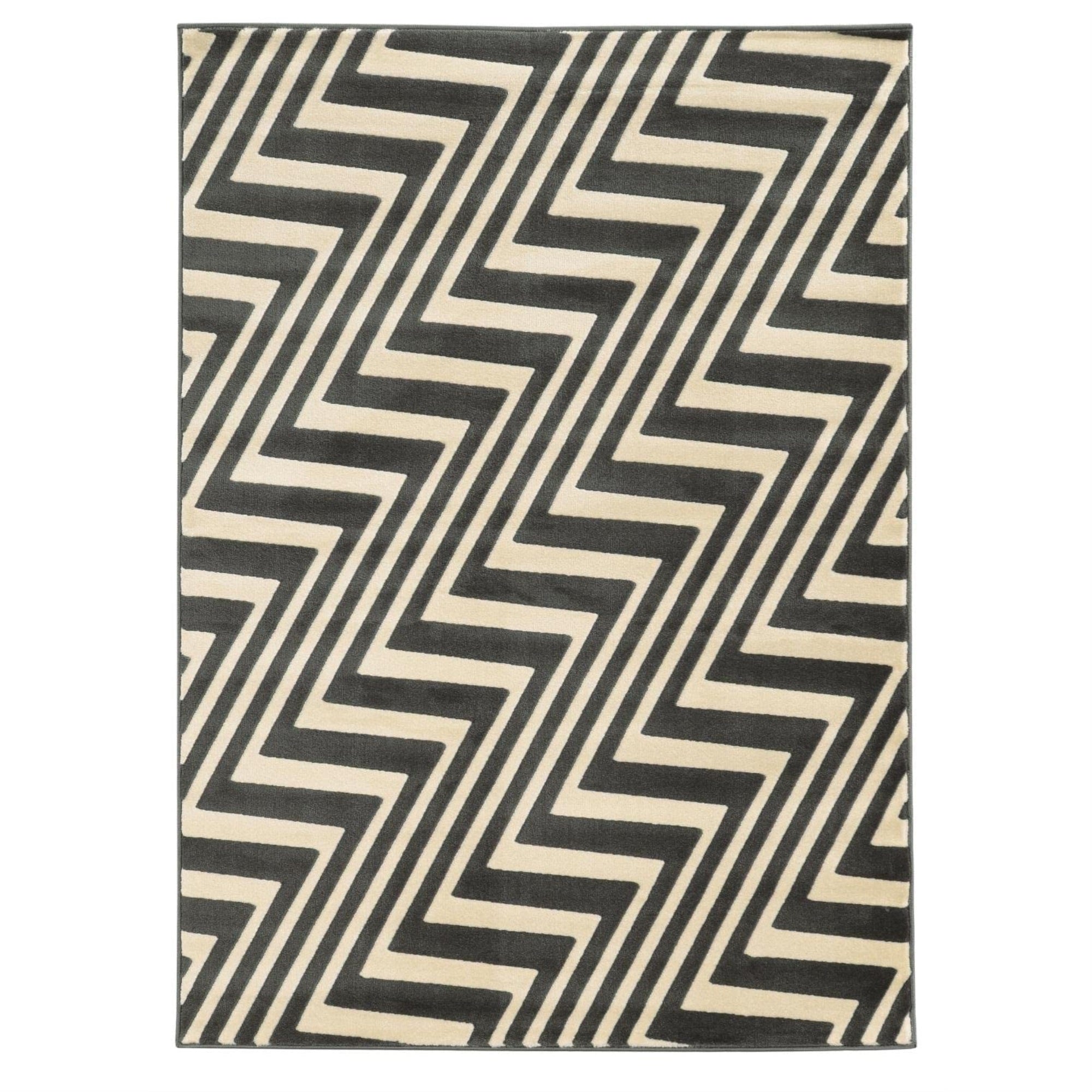 Linon Roma Collection RA11 Rug 5 3 x 7 Charcoal and Grey Rectangle