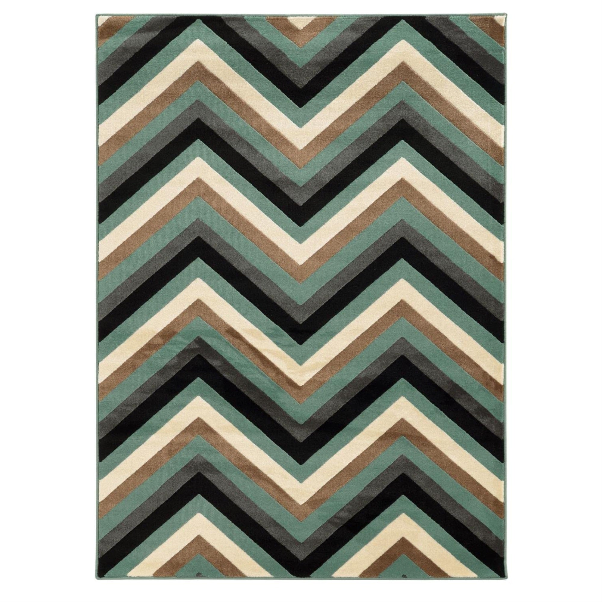 Linon Roma Collection RA13 Rug 5 3 x 7 Turquoise and Grey Rectangle