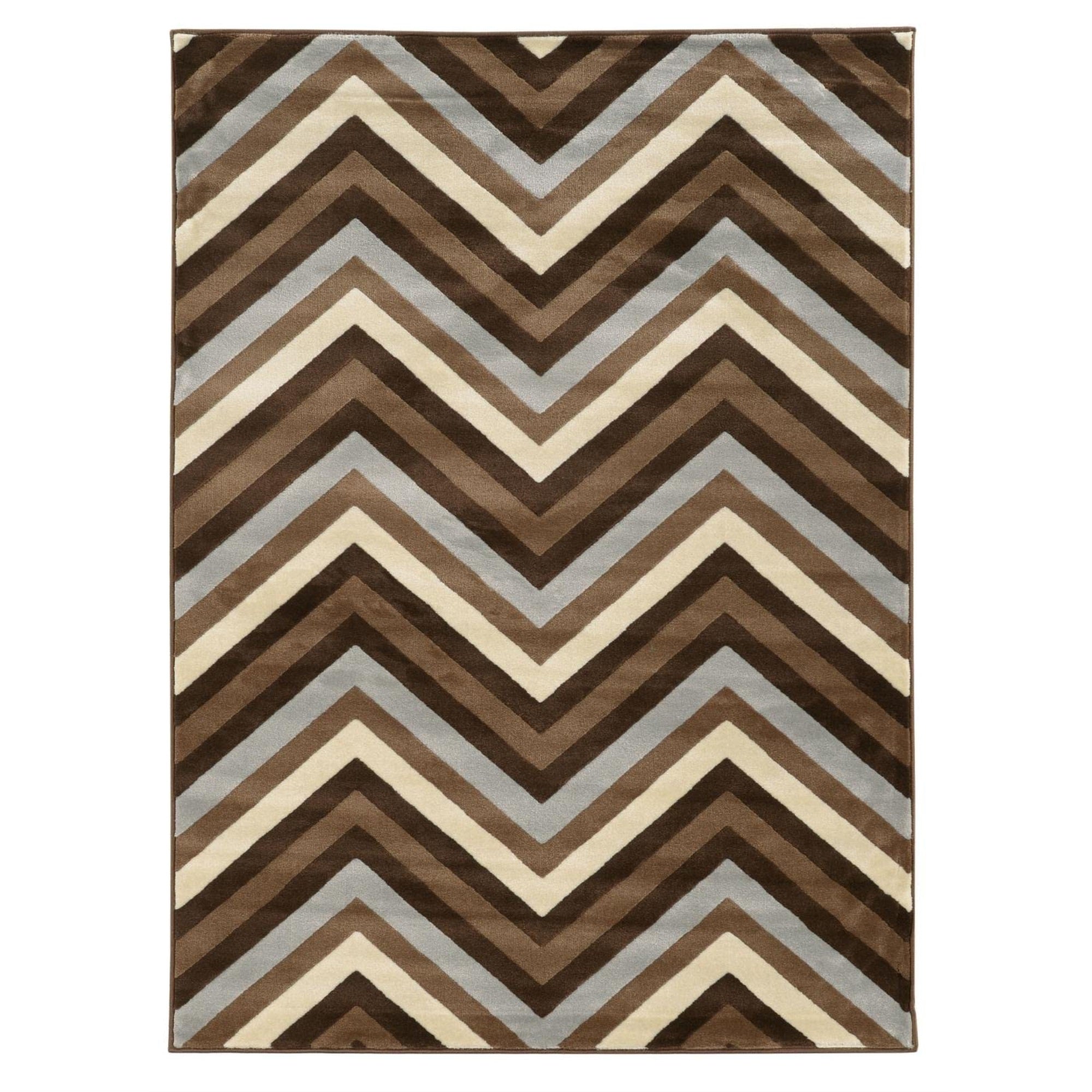 Linon Roma Chevron Chocolate/Beige Rug (8 x 10)