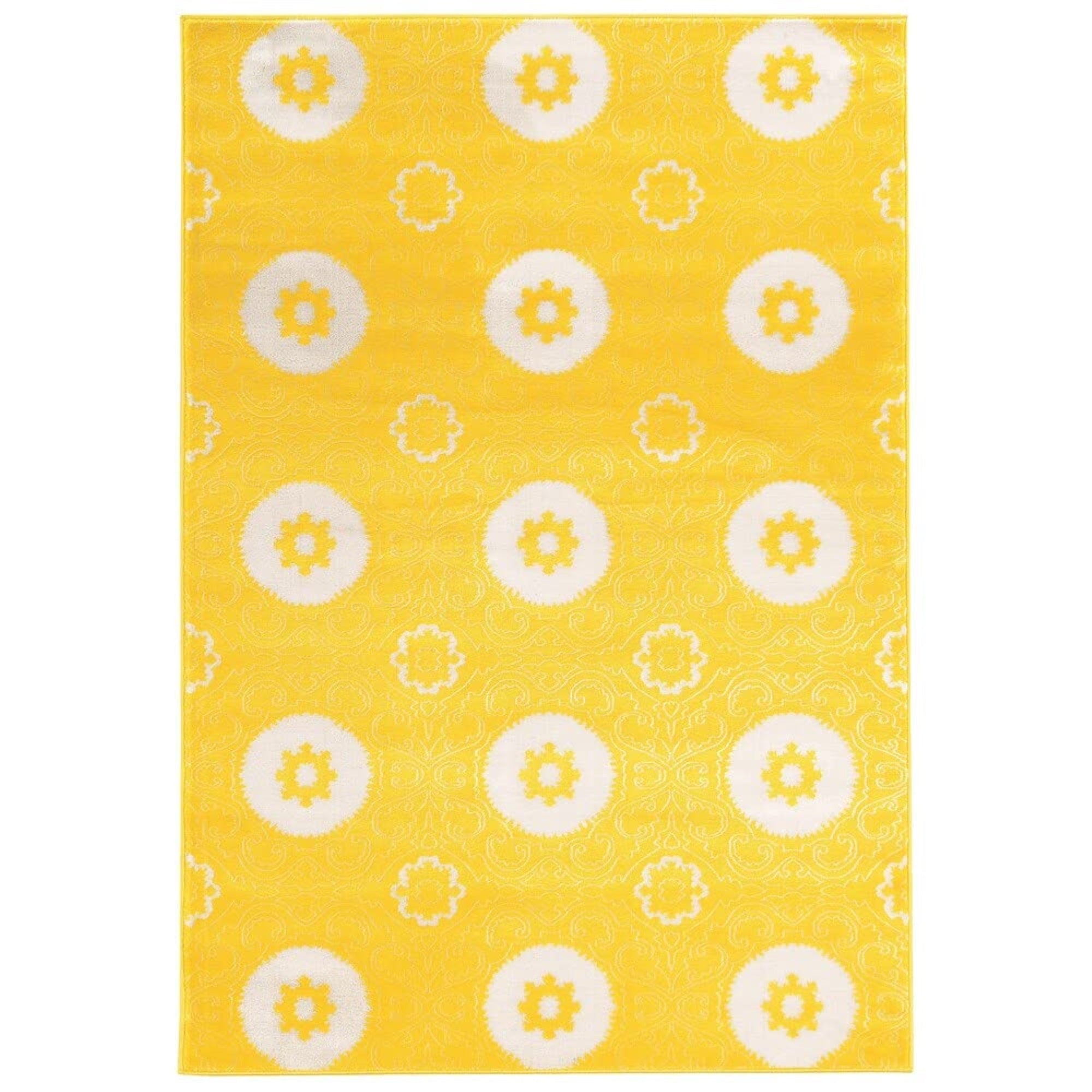 Linon Prisma Collection PA14 Rug 8 x 10 4 Yellow and White Rectangle