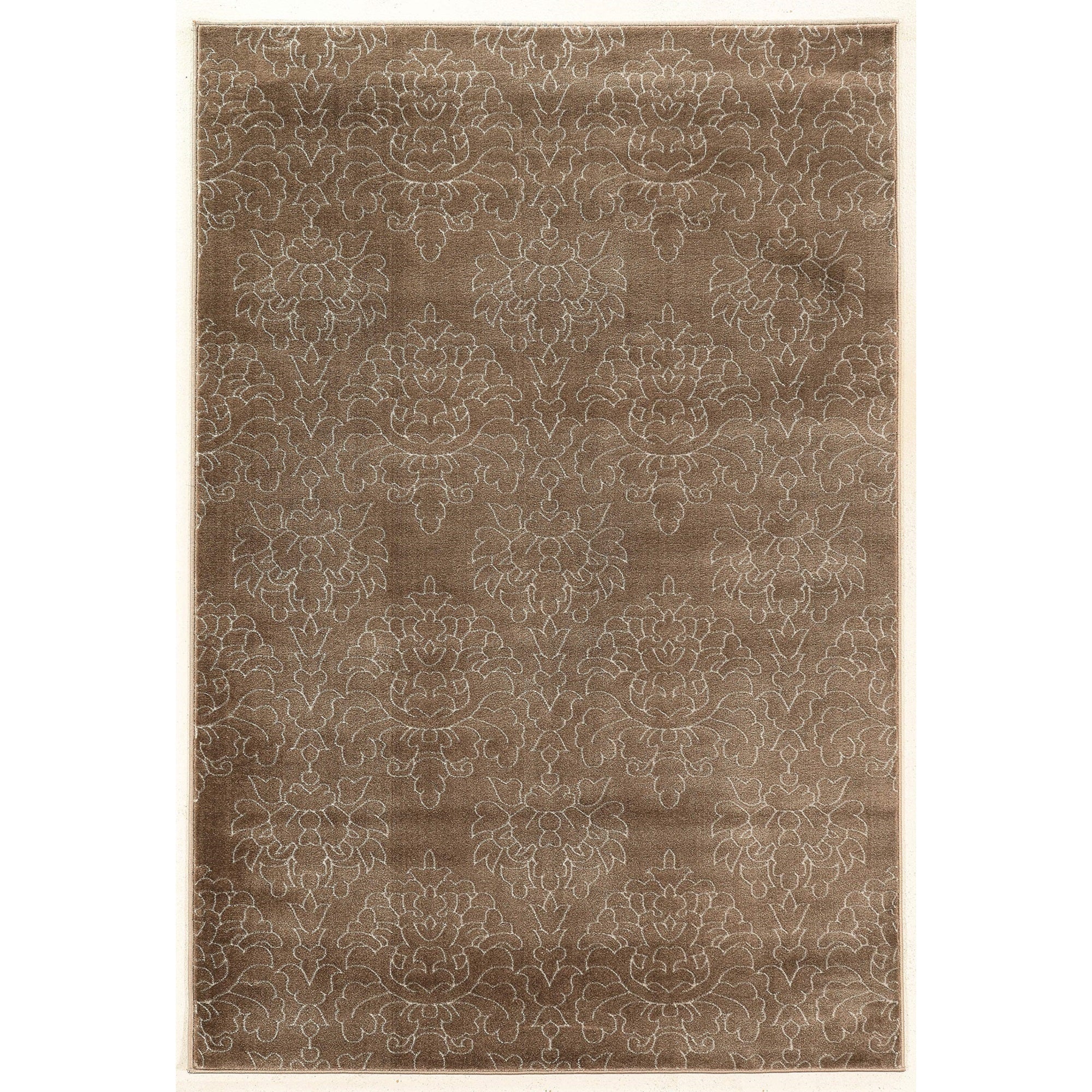 Linon Prisma Collection PA20 Rug 5 3 x 7 6 Brown and White Rectangle