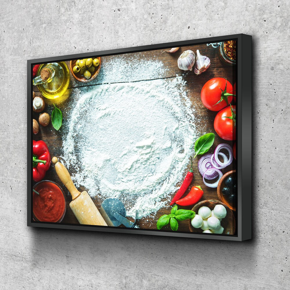 Pizza Prep Canvas Wall Art, Pizza Place Decor, Pizza Restaurant Decor, Dining Room Art, Kitchen Art, Italian Pizza, Pizzeria Art