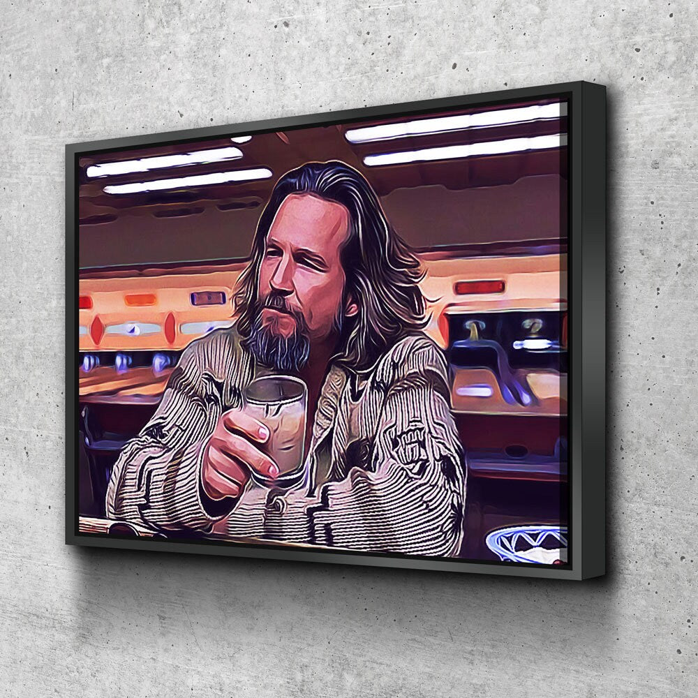 The Dude Canvas Wall Art, The Big Lebowski, The Dude Canvas Print, The Dude Lives On, Abstract Art, 1 Piece Wall Art Set