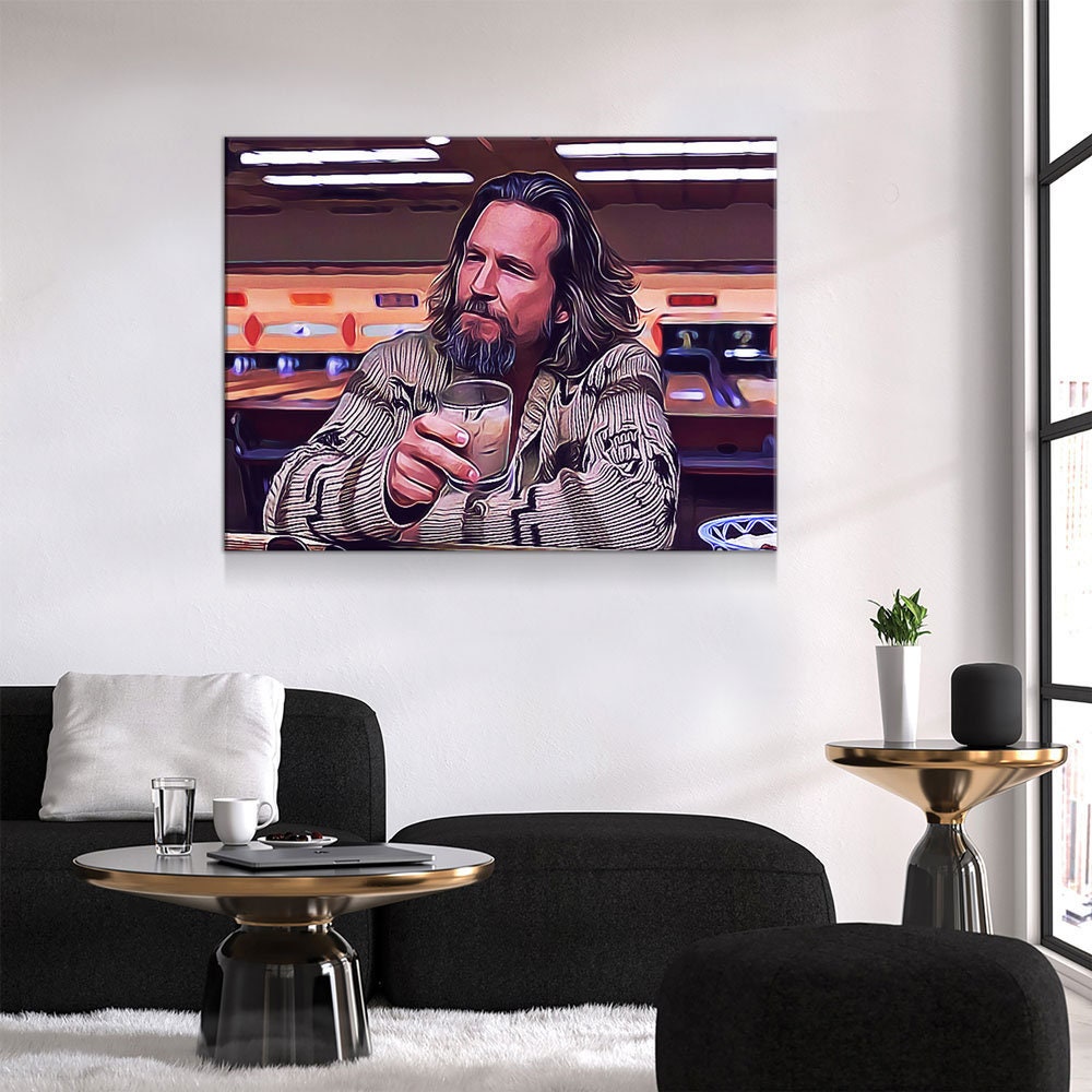 The Dude Canvas Wall Art, The Big Lebowski, The Dude Canvas Print, The Dude Lives On, Abstract Art, 1 Piece Wall Art Set