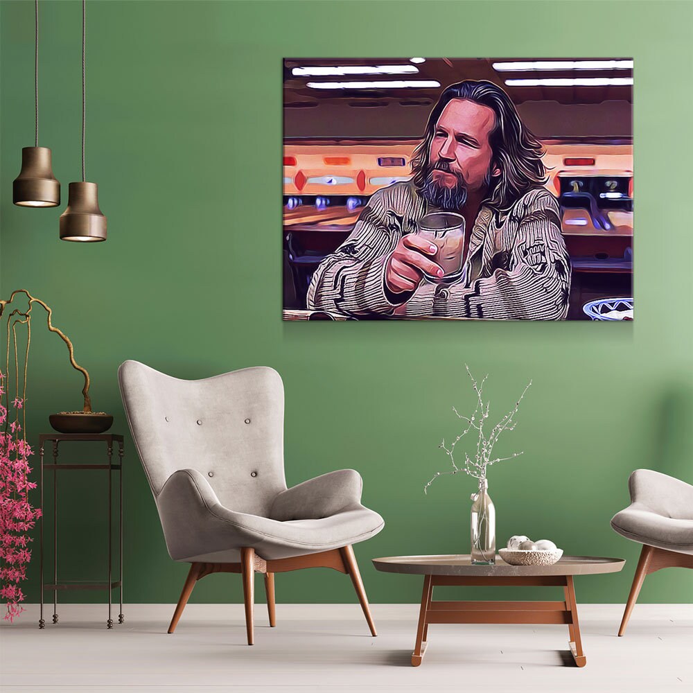 The Dude Canvas Wall Art, The Big Lebowski, The Dude Canvas Print, The Dude Lives On, Abstract Art, 1 Piece Wall Art Set