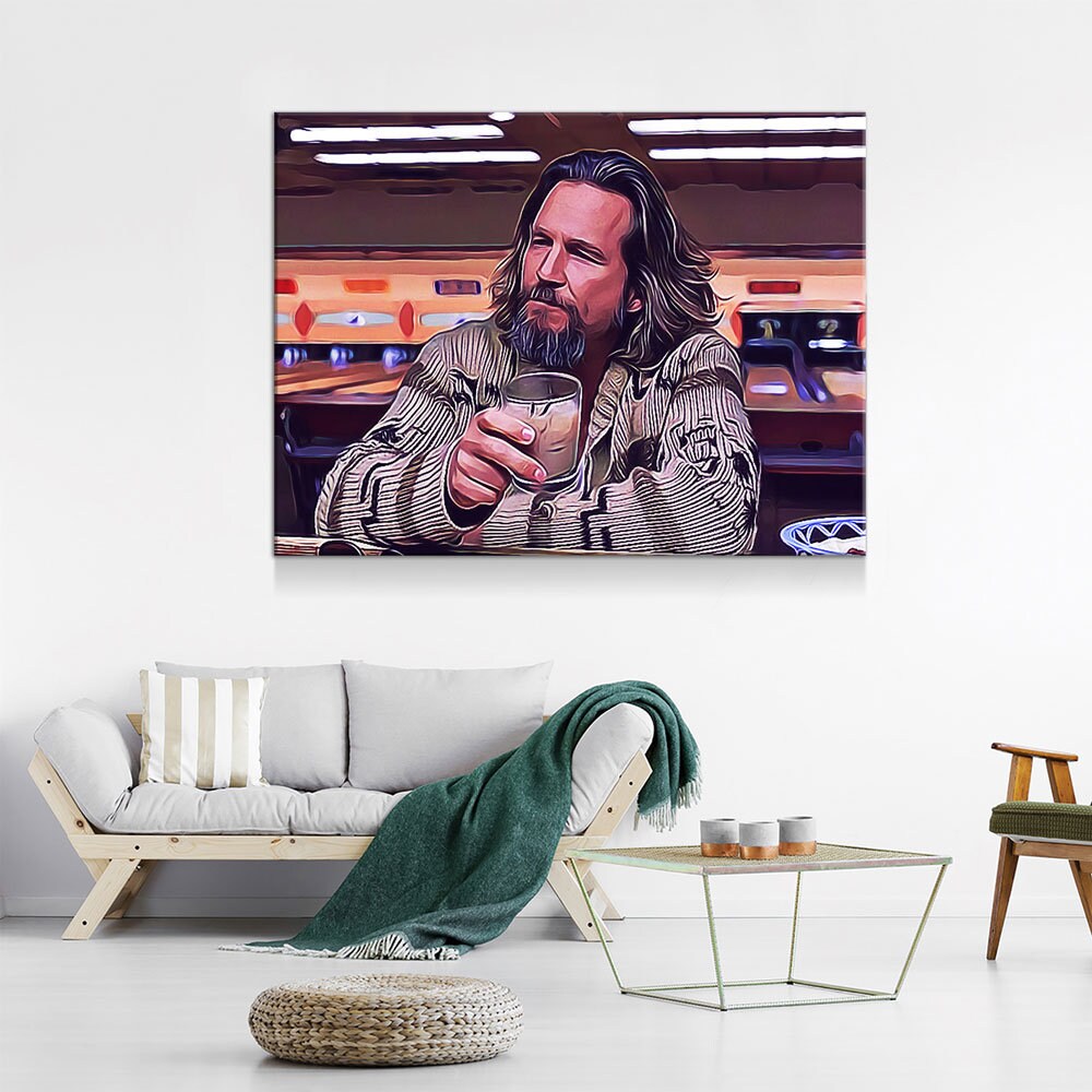 The Dude Canvas Wall Art, The Big Lebowski, The Dude Canvas Print, The Dude Lives On, Abstract Art, 1 Piece Wall Art Set