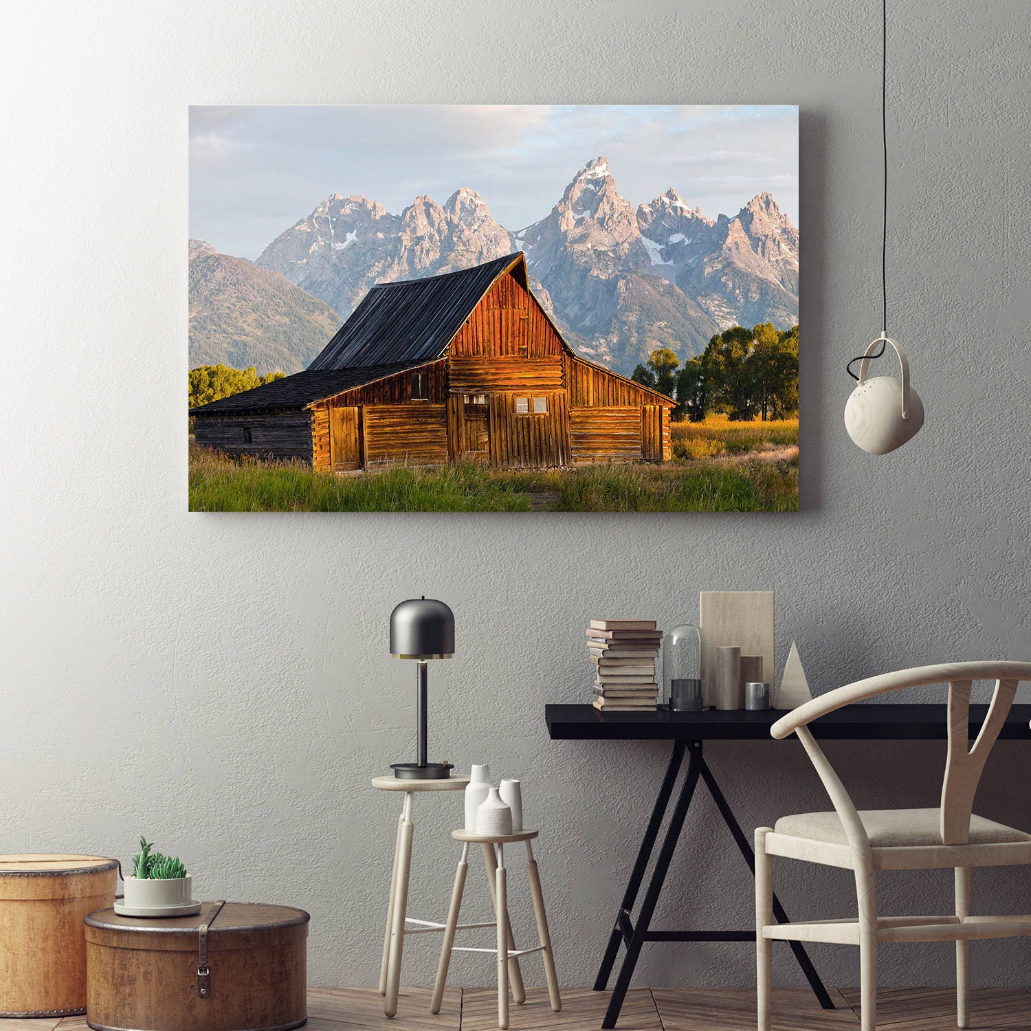 Old Barn Grand Teton Canvas Wall Art, Teton Barn Art, Mountain Decor, National Park, Barn Wall Art, Barn Decor, Old Barn Art, Moulton Barn