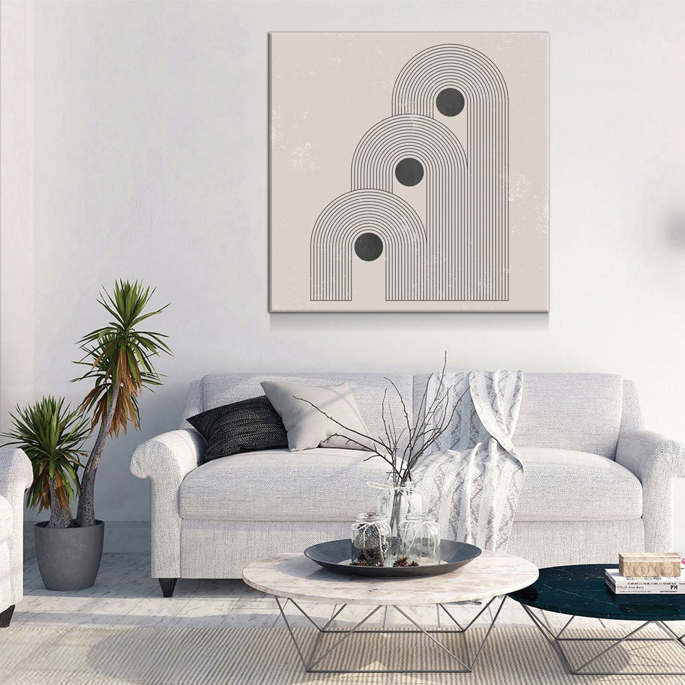 Abstract Contemporary Canvas Wall Art, Mid Century Art, Geometric Balance Art, Modern Art, Office Decor, Boho Art, Home Office