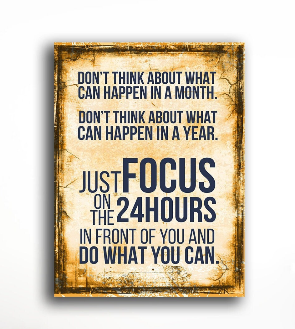 Just Focus Canvas Wall Art, Motivational Decor, Motivational Quotes, Inspirational Art, Success Wall Art, Office Decor