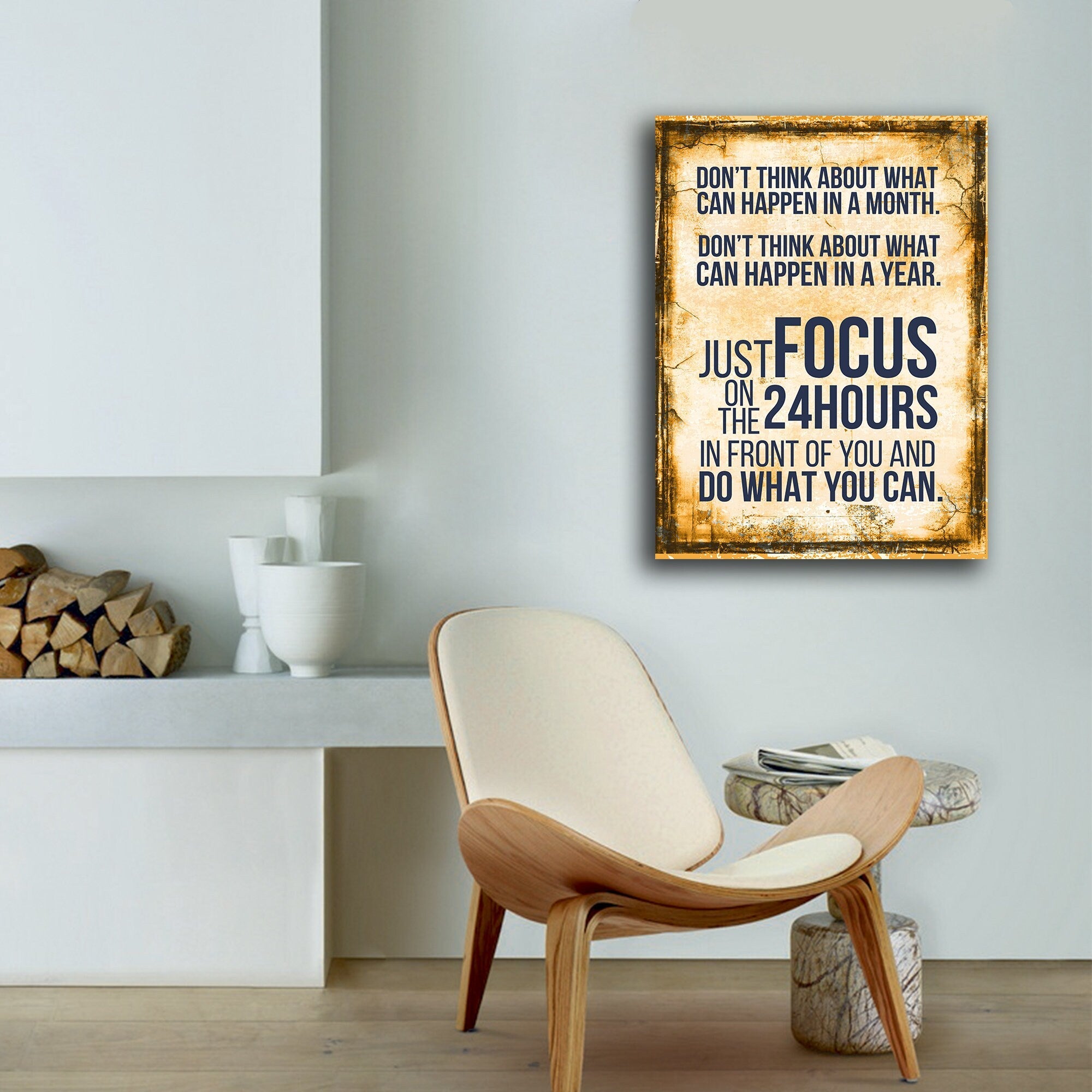 Just Focus Canvas Wall Art, Motivational Decor, Motivational Quotes, Inspirational Art, Success Wall Art, Office Decor