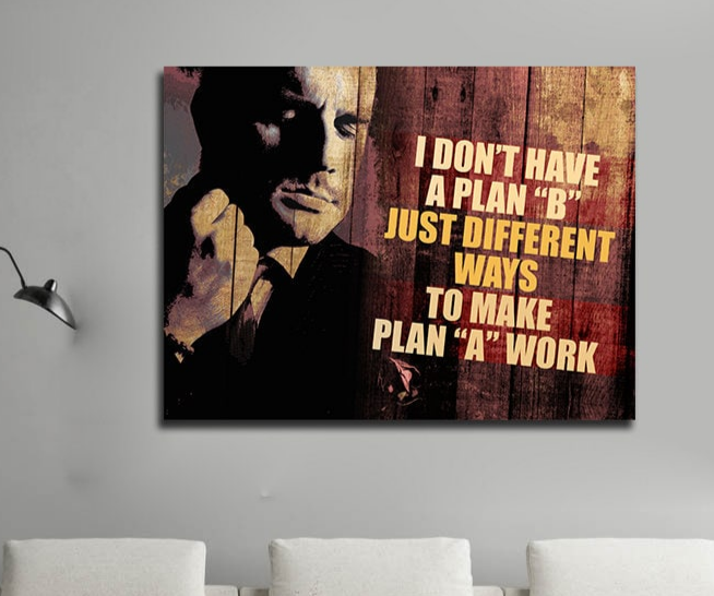 I Don't Have A Plan B Just Different Ways To Make Plan A Work Motivational Canvas Wall Art, Office Decor, Motivational Wall Decor