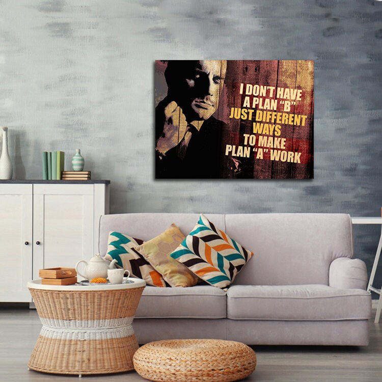 I Don't Have A Plan B Just Different Ways To Make Plan A Work Motivational Canvas Wall Art, Office Decor, Motivational Wall Decor