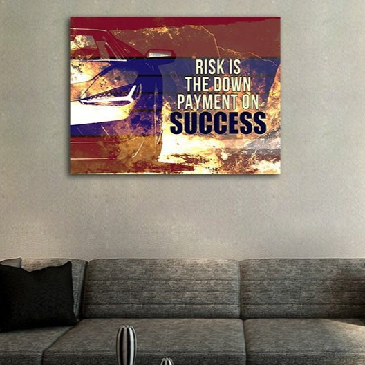Risk Is The Down Payment For Success Canvas Wall Art, Motivational Wall Art, Motivational Decor, Office Decor, Inspirational Art