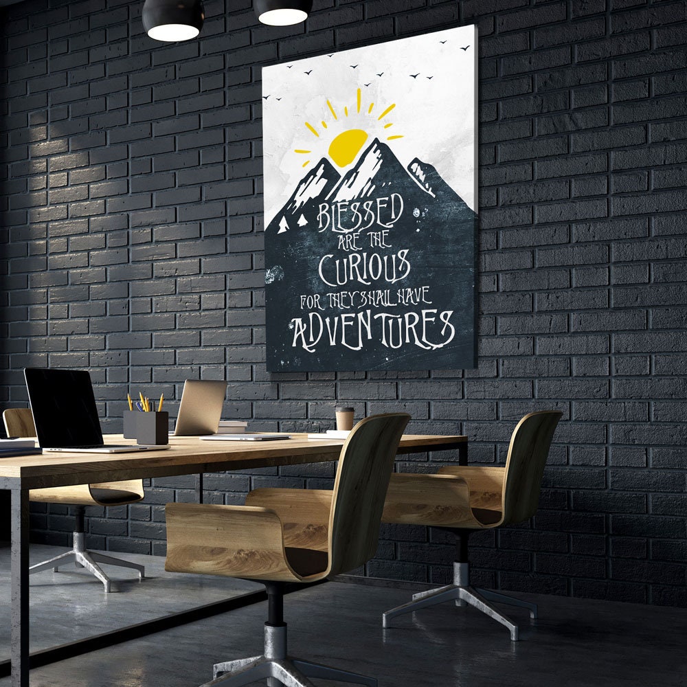 Blessed Are The Curious For They Shall Have Adventures Canvas Wall Art, Adventure, Home Decor, Hiking, Camping, Wildlife Decor