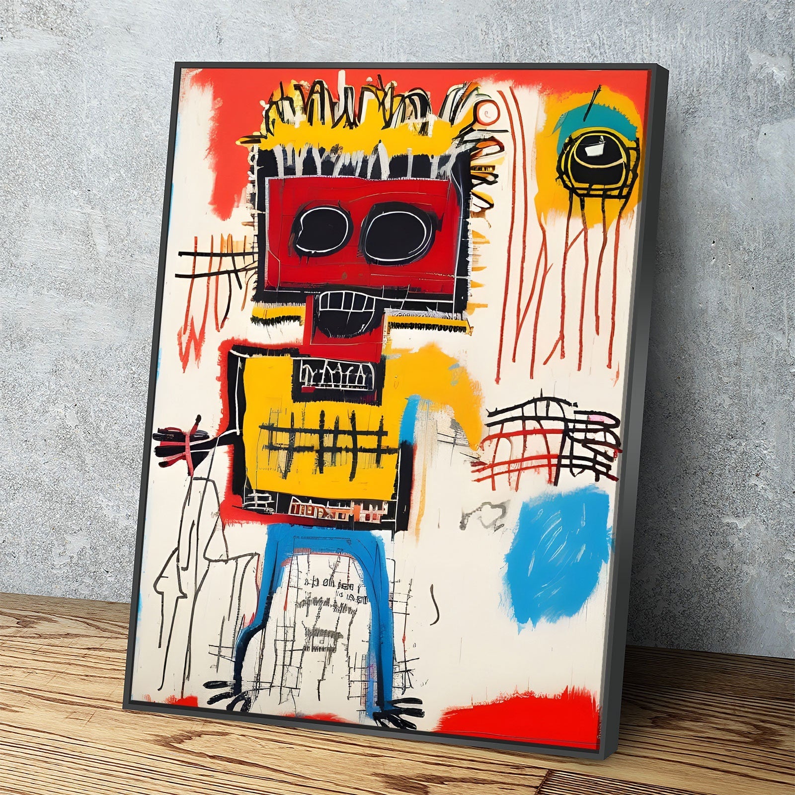 The Catch Canvas Wall Art, Contemporary Art, Neo-expressionism, Primitivism, Abstract Expressionist, Abstract Decor, Basquiat Inspired Art