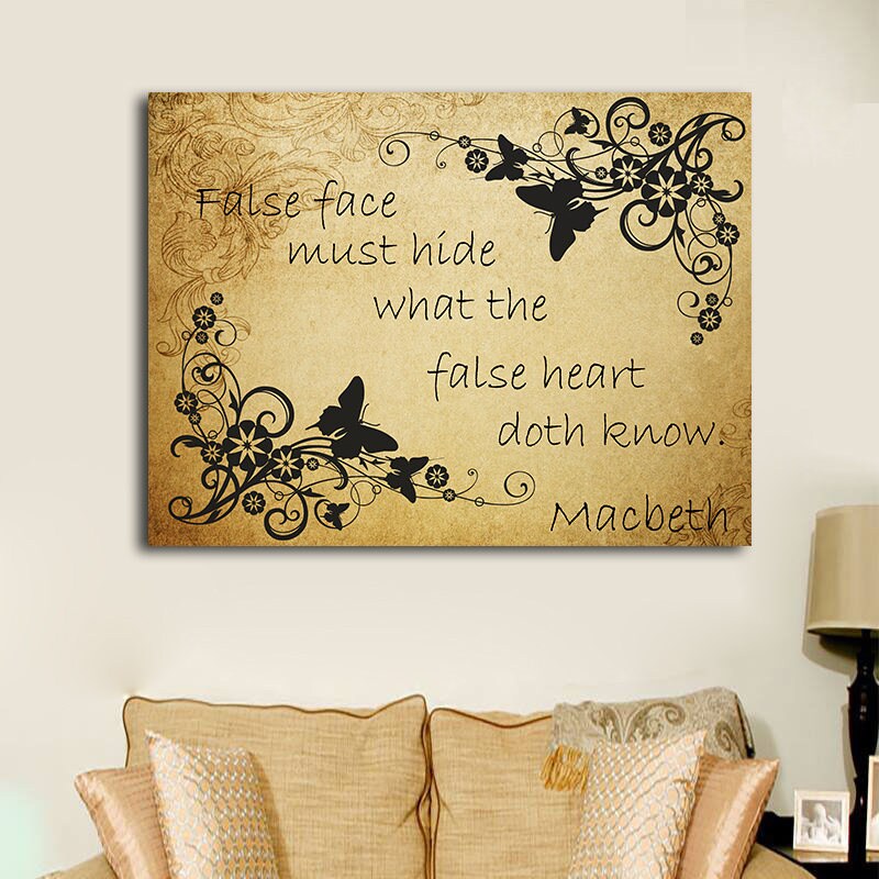 Shakespeare Macbeth False Face Must Hide What The False Heart Doth Know, Wall Art, Home Decor, Shakespeare Art, Shakespeare Gift