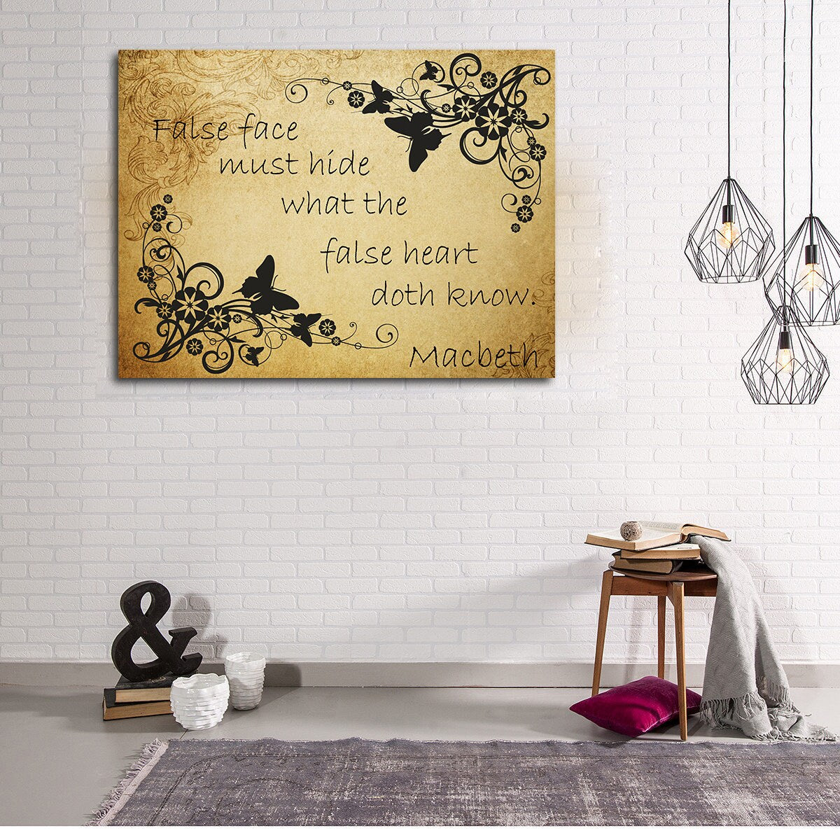 Shakespeare Macbeth False Face Must Hide What The False Heart Doth Know, Wall Art, Home Decor, Shakespeare Art, Shakespeare Gift