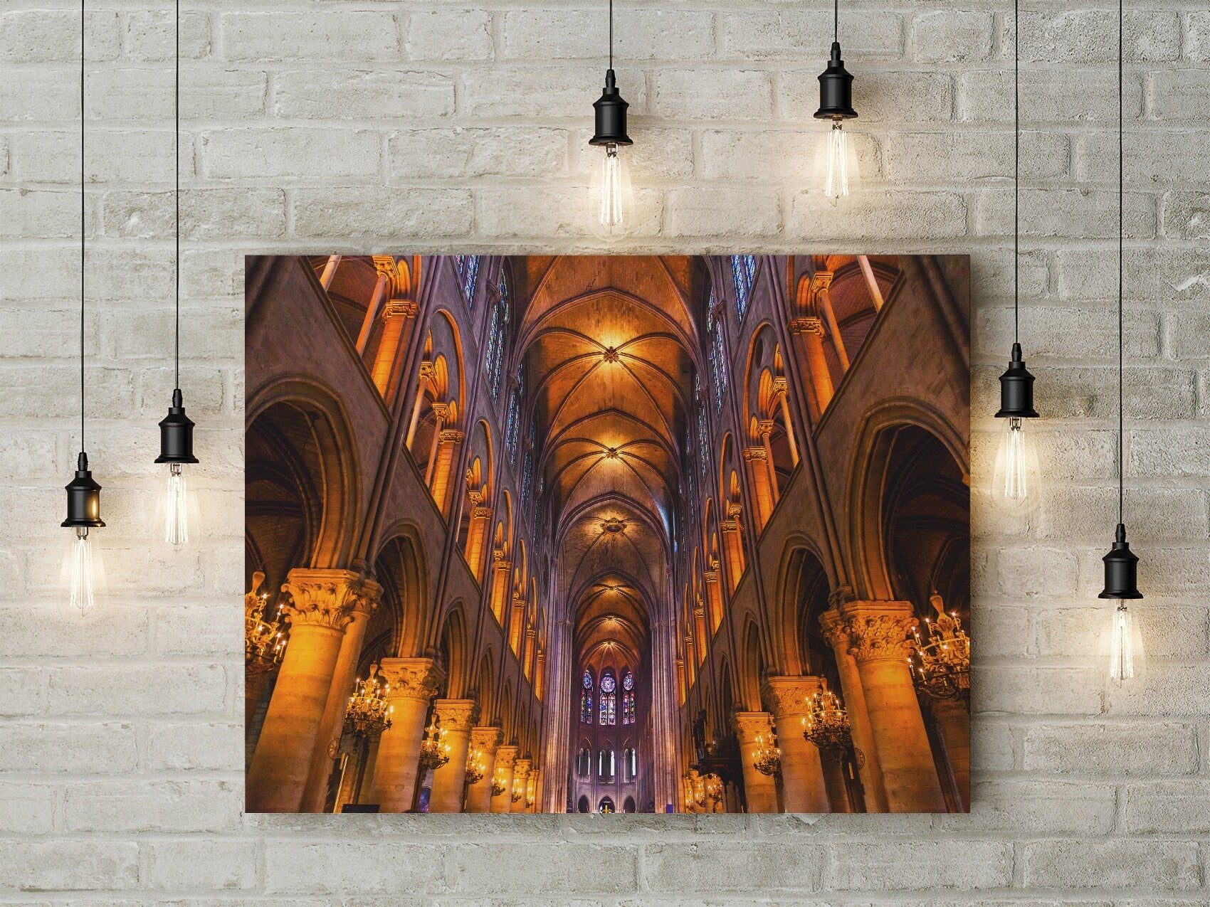 Notre Dame Cathedral Canvas Wall Art, Cathédrale Notre-Dame de Paris, Our Lady of Paris, Medieval Catholic Cathedral