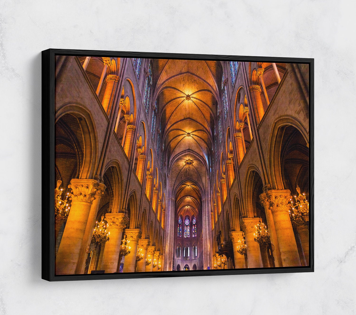 Notre Dame Cathedral Canvas Wall Art, Cathédrale Notre-Dame de Paris, Our Lady of Paris, Medieval Catholic Cathedral
