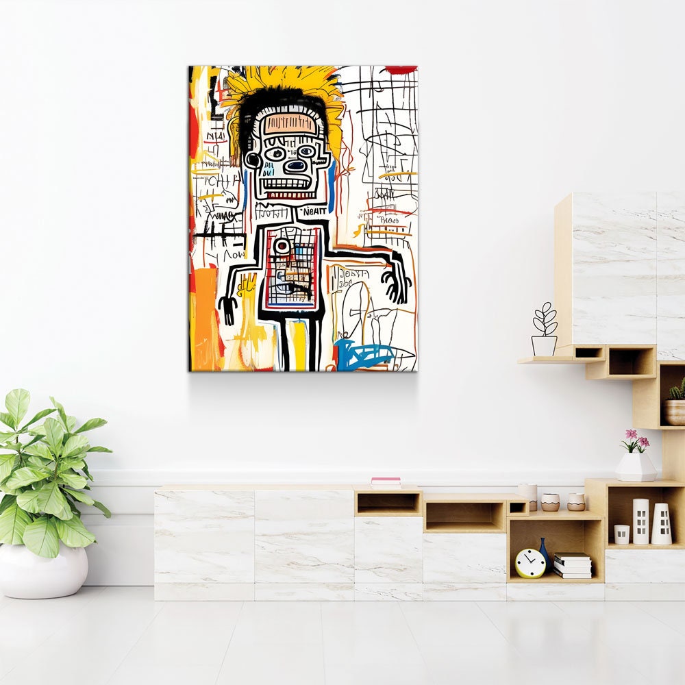 Busy Body Canvas Wall Art, Contemporary Art, Neo-expressionism, Primitivism, Abstract Expressionist, Abstract Decor, Basquiat Inspired Art