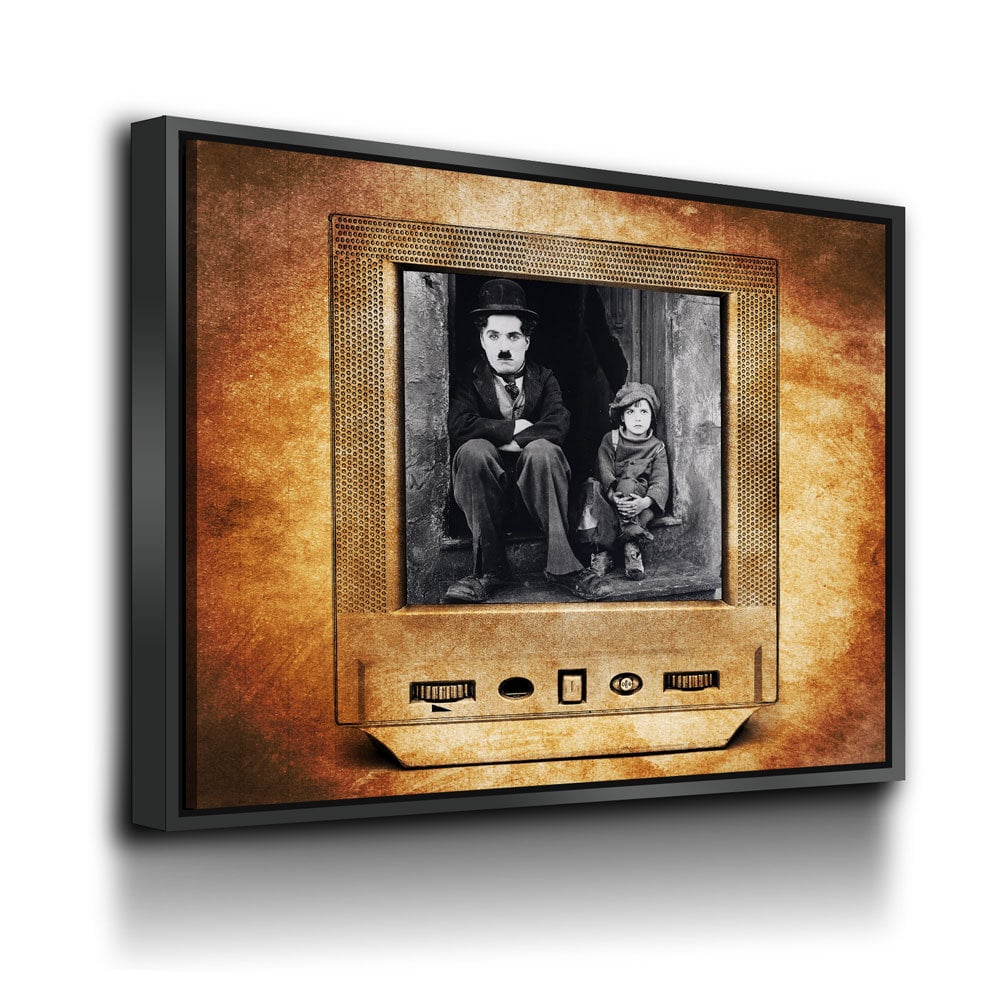 Charlie Chaplin Canvas Wall Art, Jackie Coogan, The Kid Vintage Style Canvas, 1921 Silent Comedy