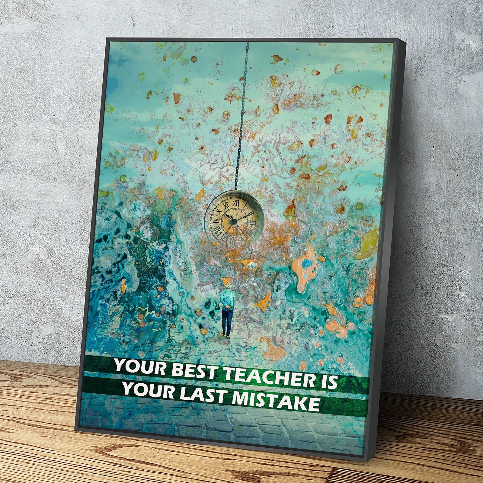 Your Best Teacher Is Your Last Mistake Canvas Wall Art, Motivational Wall Art, Inspirational Decor