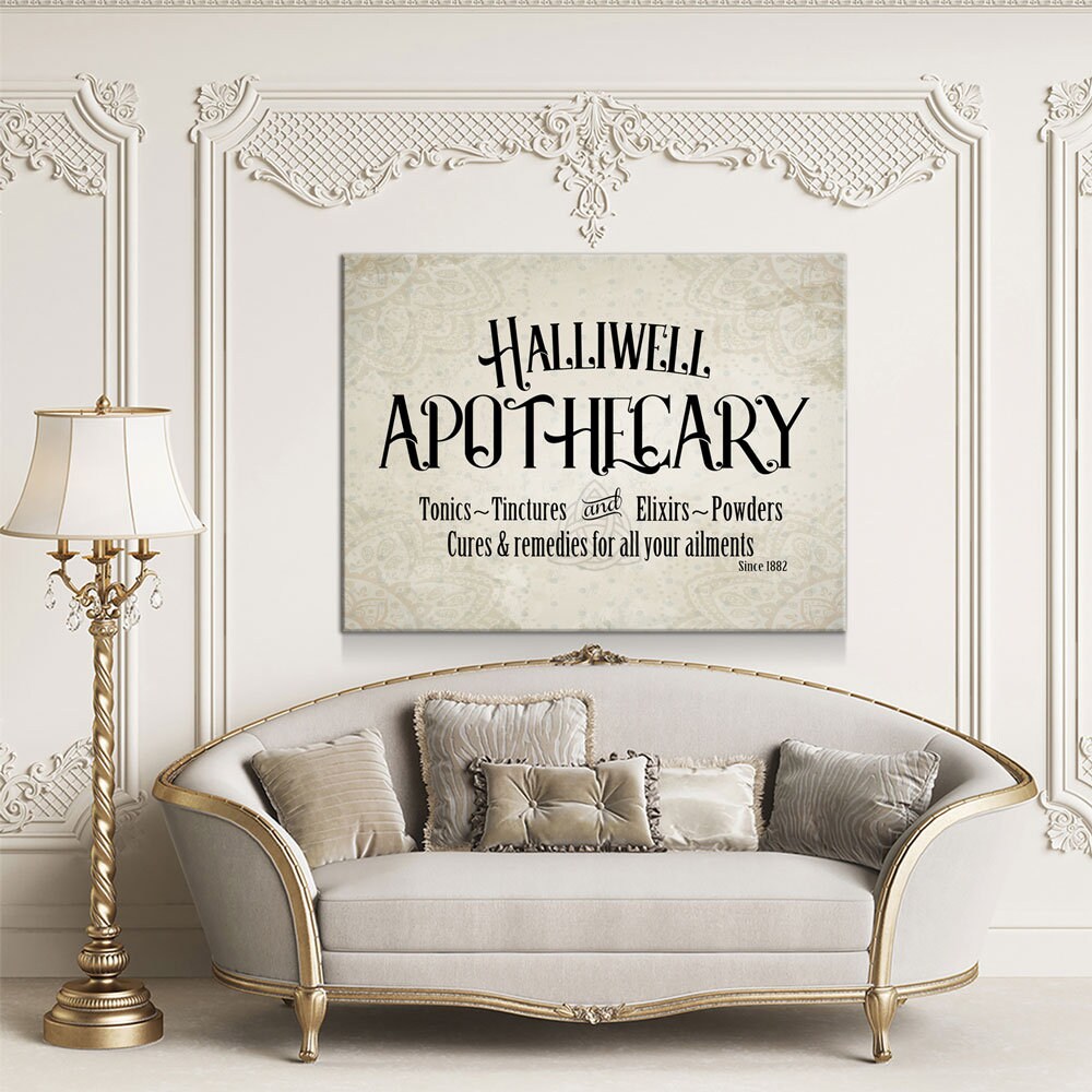 Halliwell Apothecary Canvas Wall Art, Tonics, Tinctures and Elixirs, Powders Since 1882, Charmed Decor