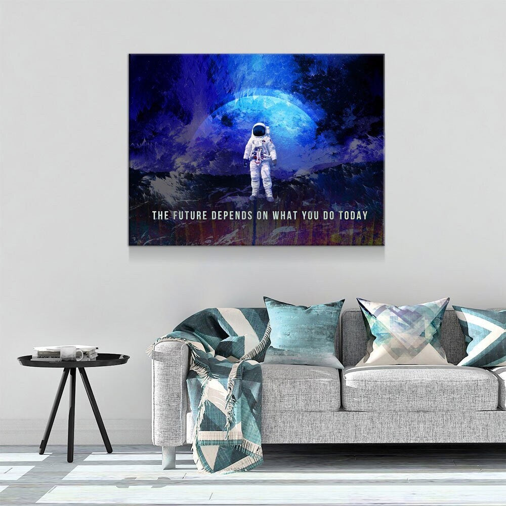The Future Depends On What You Do Today Canvas Wall Art, Office Decor, Motivational Decor, Space Decor