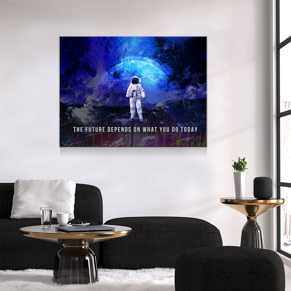 The Future Depends On What You Do Today Canvas Wall Art, Office Decor, Motivational Decor, Space Decor