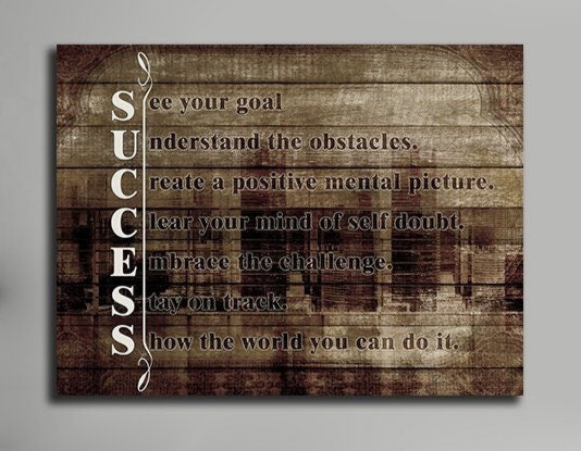 Success Motivational Canvas Wall Art, Office Decor, See Your Goal, Success Quotes, Success Decor, Motivational Wall Art