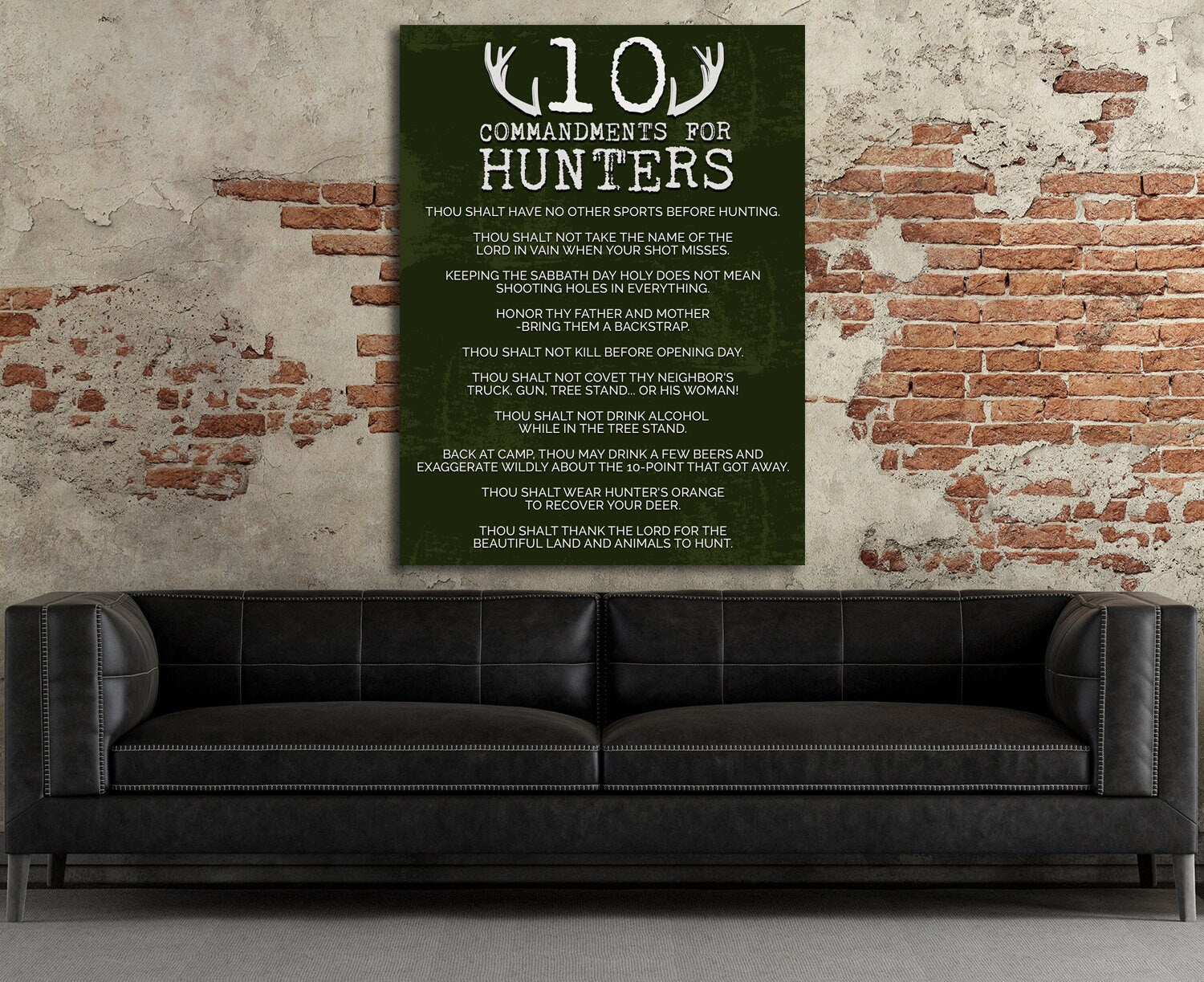 10 Commandments For Deer Hunters, Canvas Wall Art, Home Decor, Hunting, Hunt, Bow Hunting, Deer Hunting, Hunting Gift
