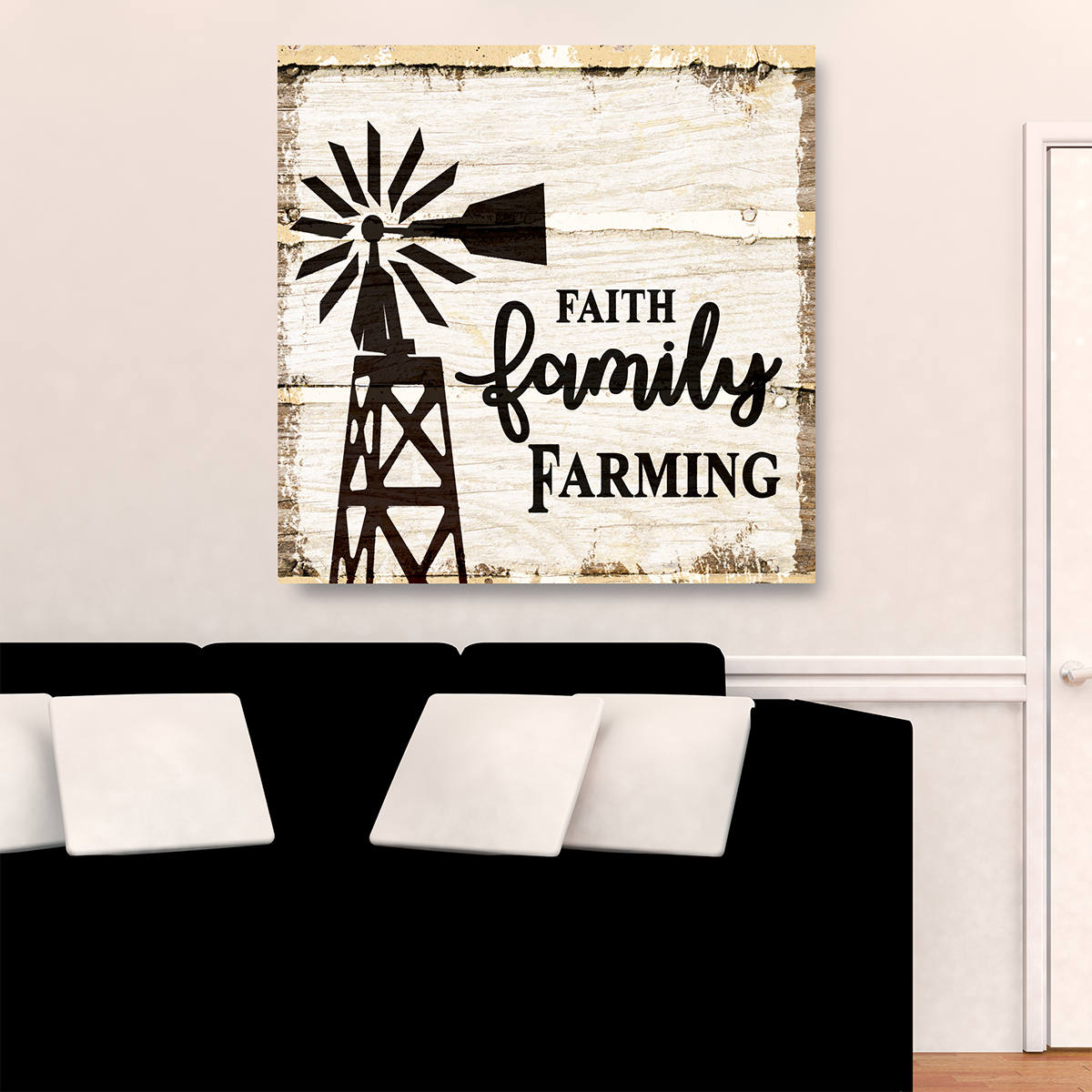 Faith Family Farming Canvas Wall Art, Farm Decor, Family Farm, Country Farm Kitchen Art