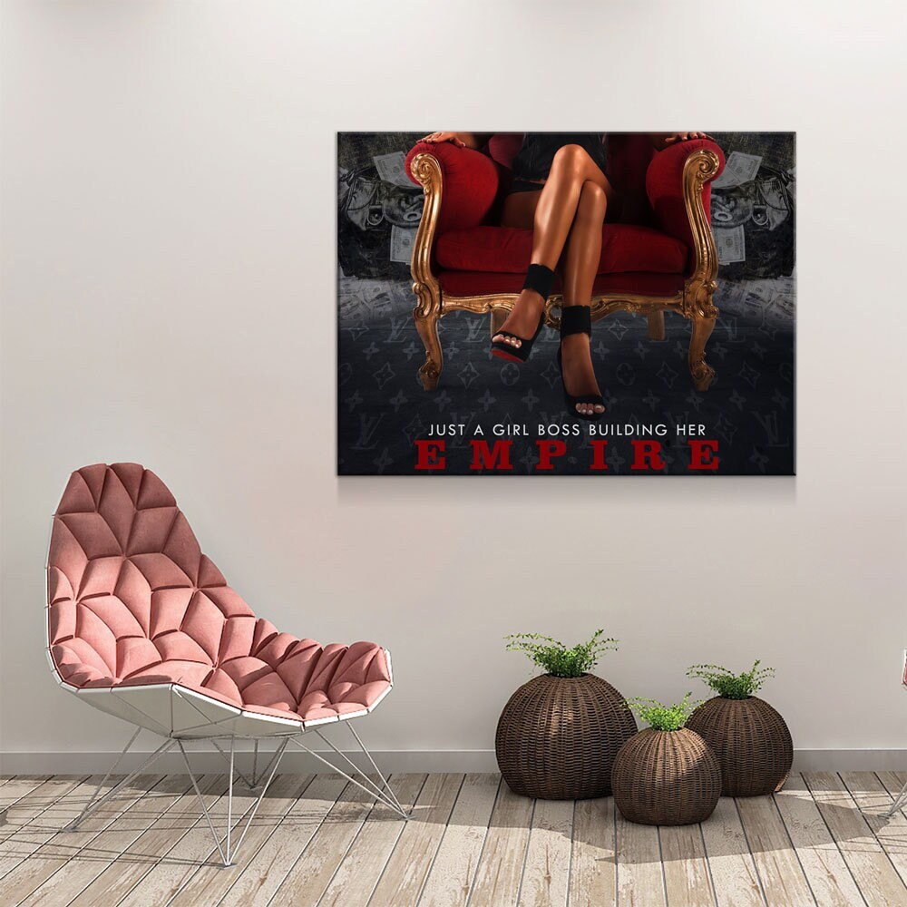 Girl Boss Building An Empire Canvas Wall Art, Just A Girl Boss Building Her Empire, Woman Empowerment, Woman Motivational Gift