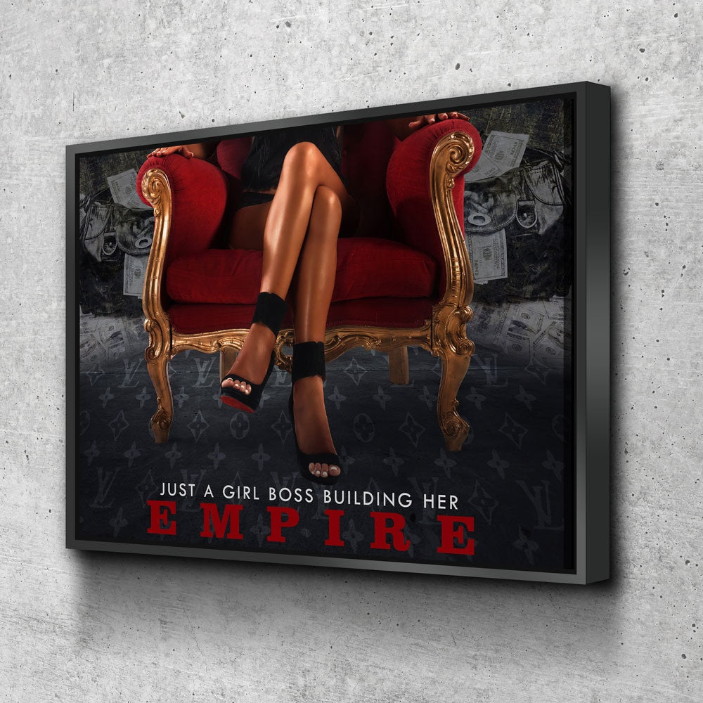 Girl Boss Building An Empire Canvas Wall Art, Just A Girl Boss Building Her Empire, Woman Empowerment, Woman Motivational Gift