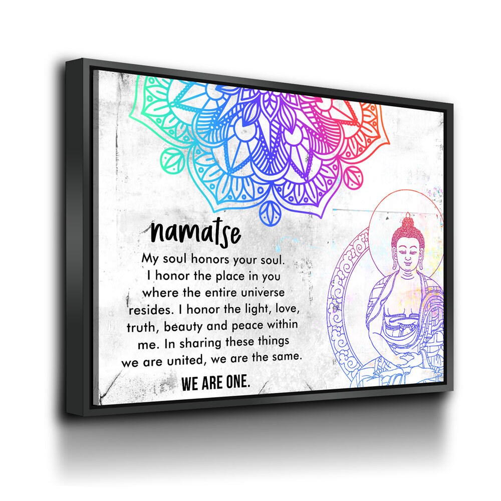 Namaste We Are One Canvas Wall Art, Yoga Decor, Inspirational Art, Massage Therapy Decor, Mind, Body Soul