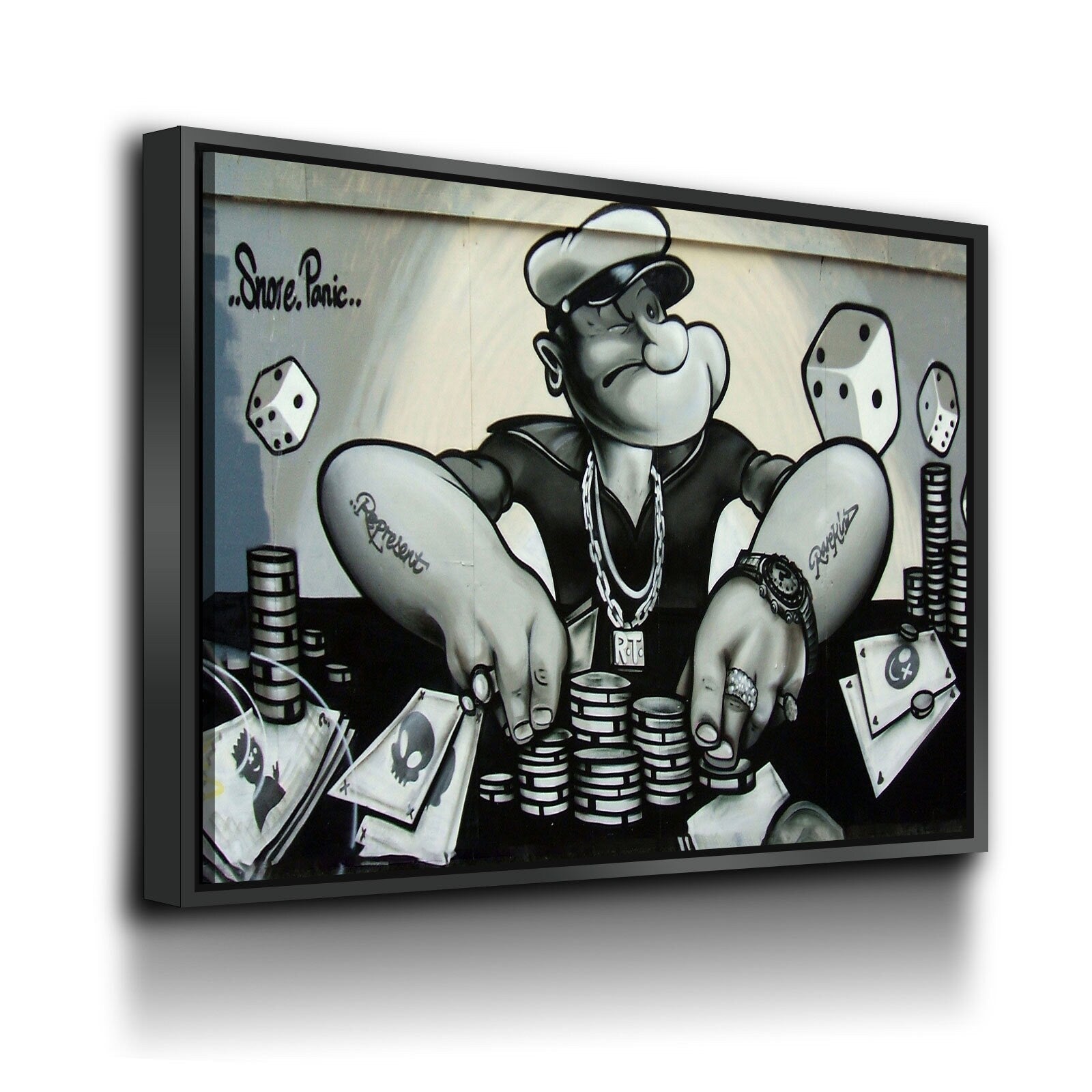 Popeye Gambling Wall Art, Popeye Abstract Art, Abstract Art, Popeye Graffiti Wall Art, Brighton, East Sussex, Poker Decor, Man Cave