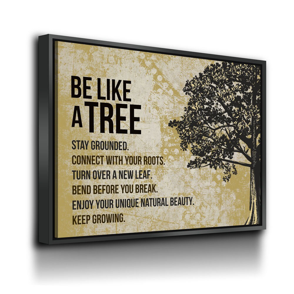Be Like A Tree Keep Growing Canvas Wall Art, Motivational Wall Decor