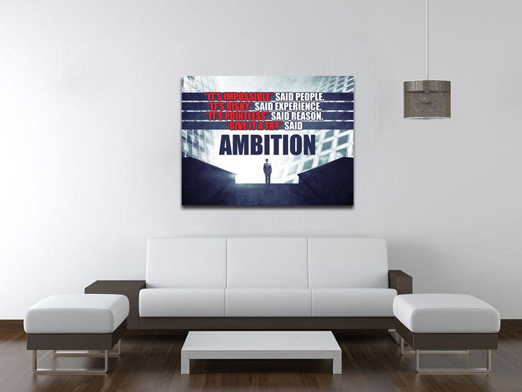 Give It A Try Said Ambition Motivational Canvas Wall Art, Office Decor, Motivational Wall Decor, Success Quotes