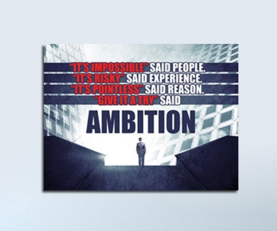 Give It A Try Said Ambition Motivational Canvas Wall Art, Office Decor, Motivational Wall Decor, Success Quotes