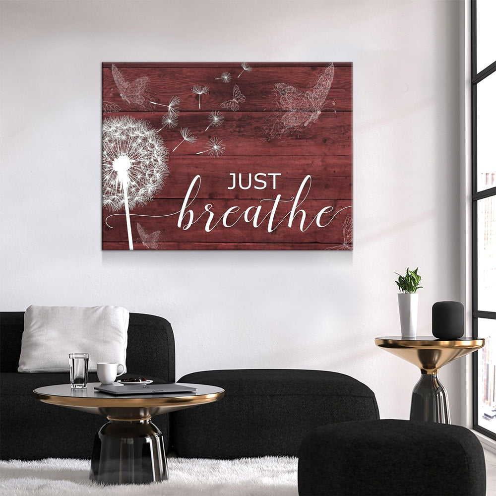 Just Breathe Canvas Wall Art, Inspirational Wall Art, Romantic Wall Art, Anniversary Gift, Couples Gift, Wedding Gift, Bedroom Decor