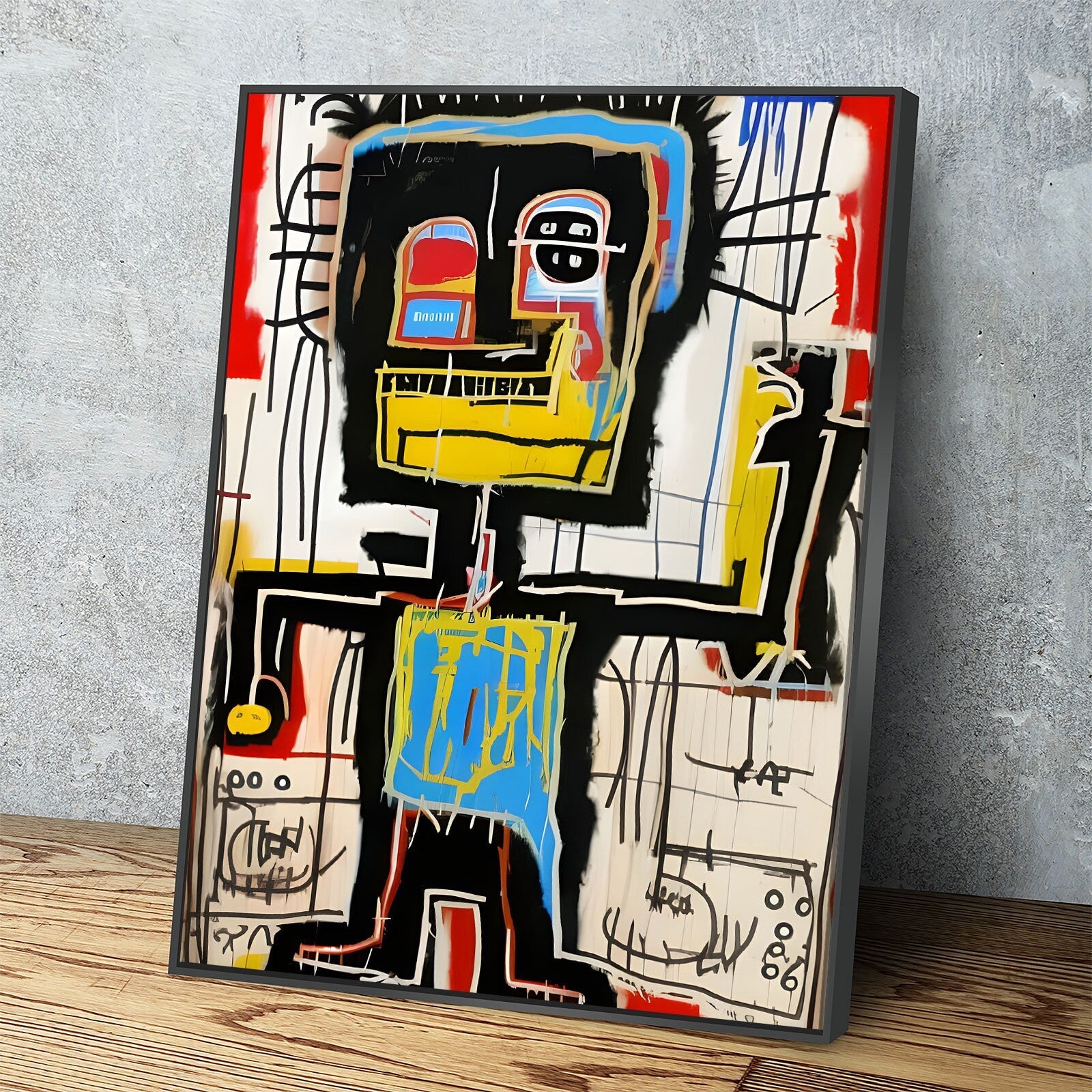 Dance Party Canvas Wall Art, Contemporary Art, Neo-expressionism, Primitivism, Abstract Expressionist, Abstract Decor, Basquiat Inspired Art