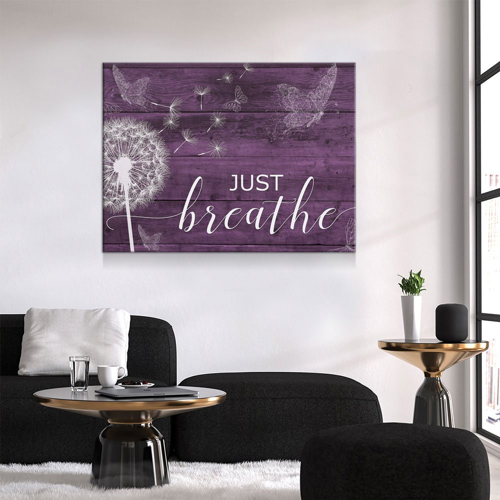 Just Breathe Canvas Wall Art, Inspirational Wall Art, Romantic Wall Art, Anniversary Gift, Couples Gift, Wedding Gift, Bedroom Decor