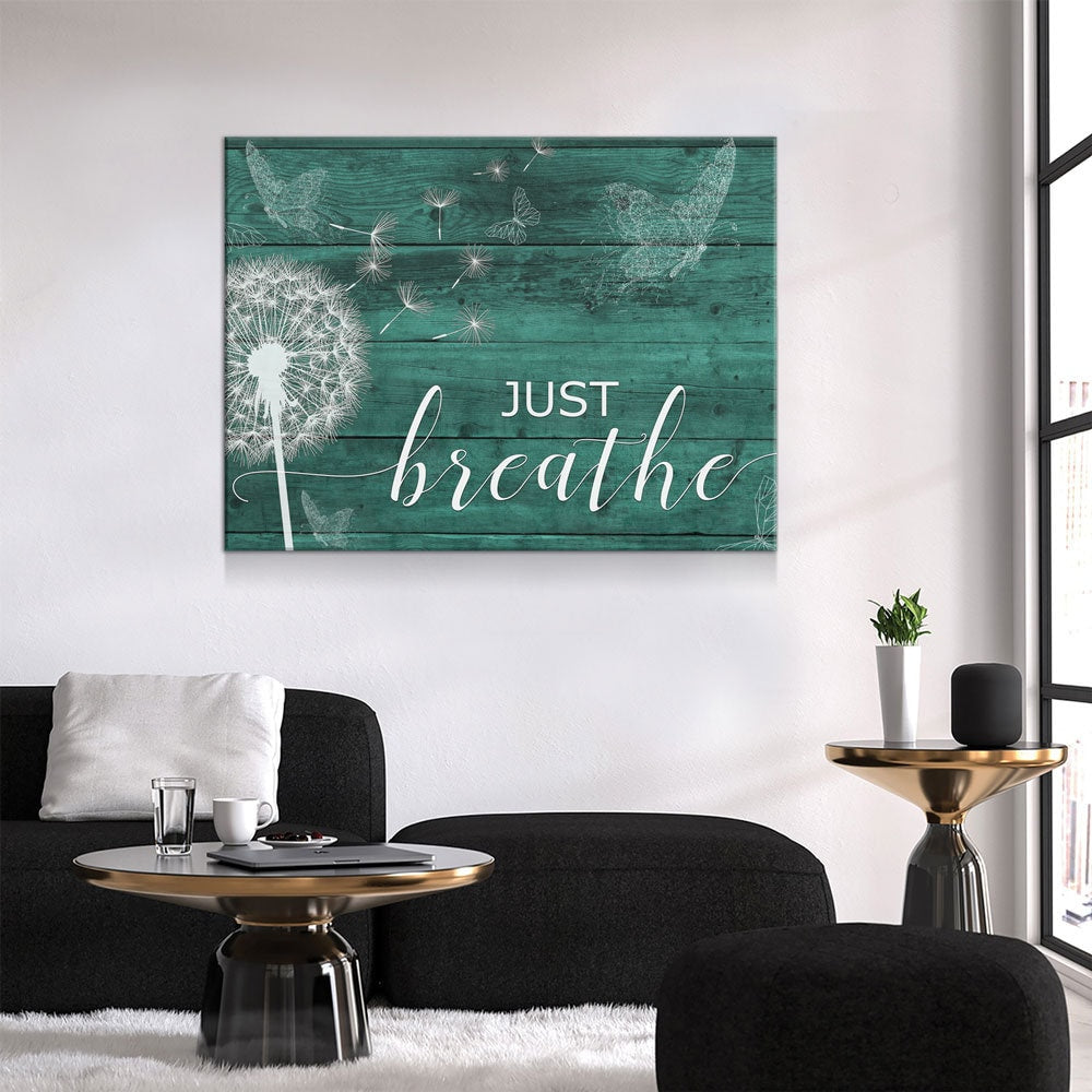 Just Breathe Canvas Wall Art, Inspirational Wall Art, Romantic Wall Art, Anniversary Gift, Couples Gift, Wedding Gift, Bedroom Decor