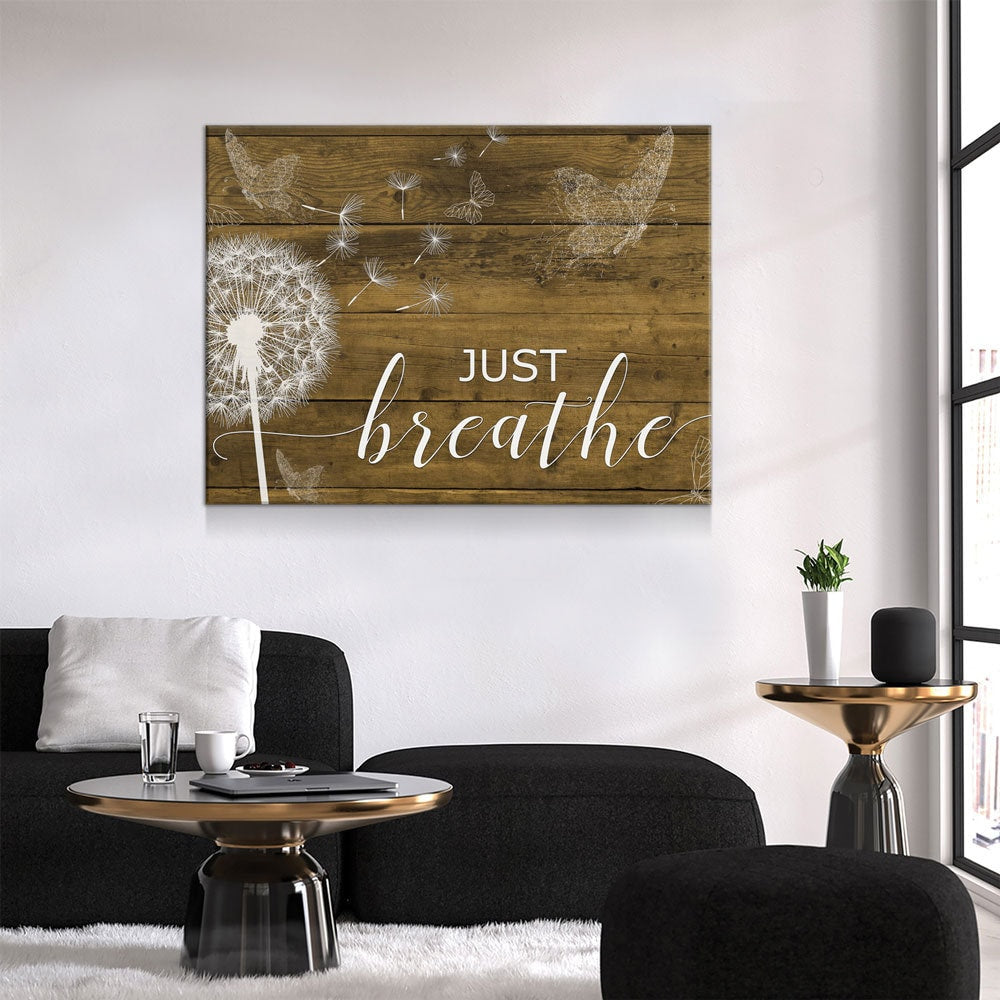 Just Breathe Canvas Wall Art, Inspirational Wall Art, Romantic Wall Art, Anniversary Gift, Couples Gift, Wedding Gift, Bedroom Decor